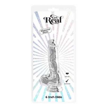 Ultra-realistic Dildo with scrotum 12.5 cm (transparent) - Toyjoy Get Real 6