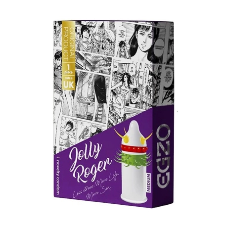 Stimulating condom Medium (1 condom) - EGZO Jolly Roger