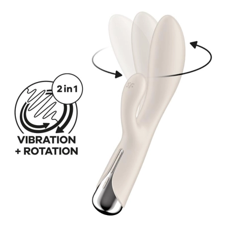 Rotating rabbit vibrator (White) - Satisfyer Spinning Rabbit