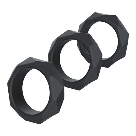 Pack de 3 anneaux péniens en silicone - Hidden Desire Extreme
