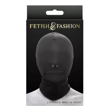 BDSM Sturmhaube 1 Öffnung (Schwarz) - Fetish & Fashion Zippered Mouth NS Novelties