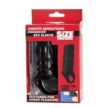 Manicotto stimolante per il pene (nero) - Size Matters