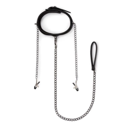 Kit BDSM (collier, laisse et pinces à seins) -  EasyToys