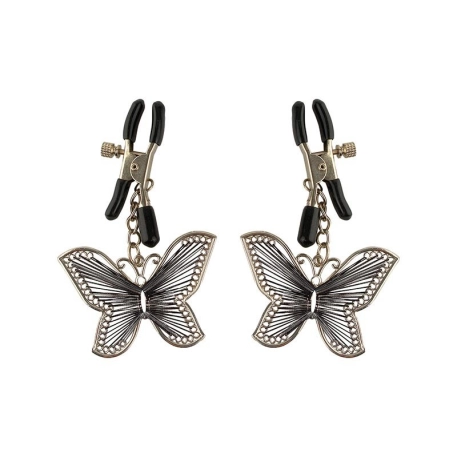 Breast clamps with decorative butterfly - Fetish Fantasy