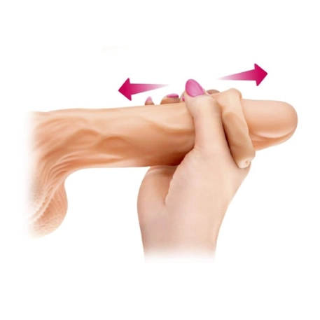 Realistic Dildo with movable foreskin (13 cm) - Real Jo