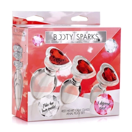 Coffret d'entraînement anal (3 pièces) - Booty Sparks Red Heart