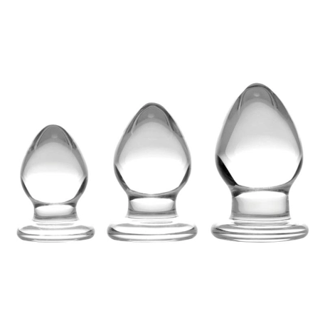 Set of 3 glass anal plugs - Prisms Triplets