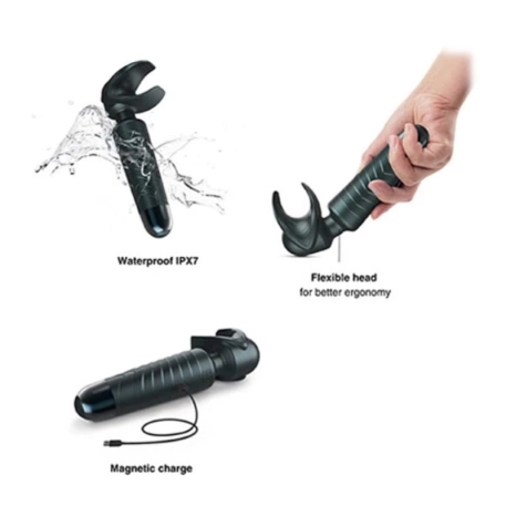 Vibrating masturbation wand - MAN.WAND EVO (Petrol blue)