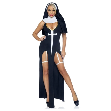 Costume de nonne Sultry Sinner (Noir & Blanc) - Leg Avenue