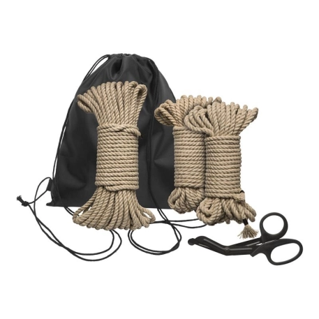 Kit d'initiation BDSM Kink Bind & Tie (cordes et ciseaux) - Doc Johnson