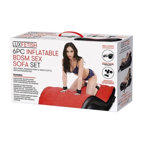 Divan érotique gonflable avec set BDSM (6 pièces) - Lux Fetish