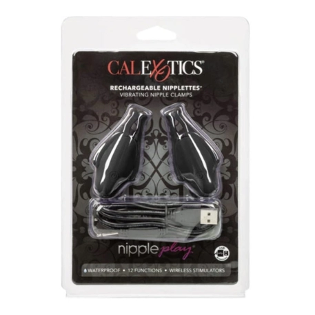 Pinces à seins vibrantes & rechargeables Calexotics Nipplettes