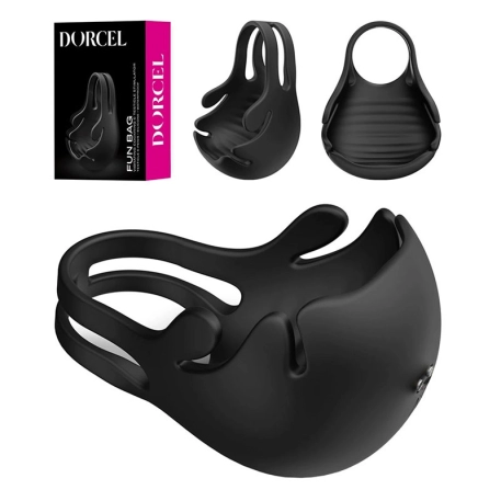 Anneau pénien et stimulateur de testicules vibrant - Dorcel Fun Bag