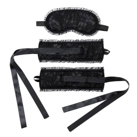 Handcuffs and blindfold - Rimba Satin Bondage Set
