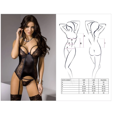Corset & String sexy Keith (Noir) -  Casmir