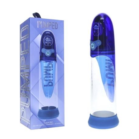 Pompa per il pene automatica con display (blu) - Pumped Aqua Pro