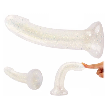 Love to Love Dildolls Extravaganza Dildo - 16 cm - Glittery White