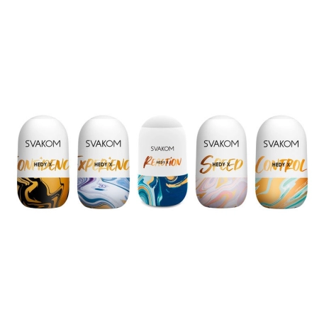 Pack de 5 masturbateurs en forme d'oeufs - Svakom Hedy X