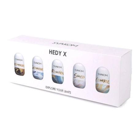 Pack de 5 masturbateurs en forme d'oeufs - Svakom Hedy X