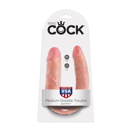 Realistischer gebogener Dildo - King Cock Double Trouble