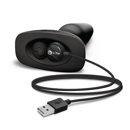Plug anale rotante e vibrante telecomandato - B-Vibe Rimming 2 Nero