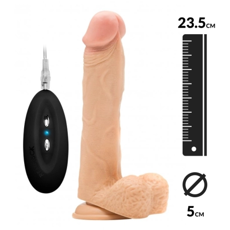 Vibrating Realistic Cock with scrotum 23.5cm (flesh) - RealRock 9