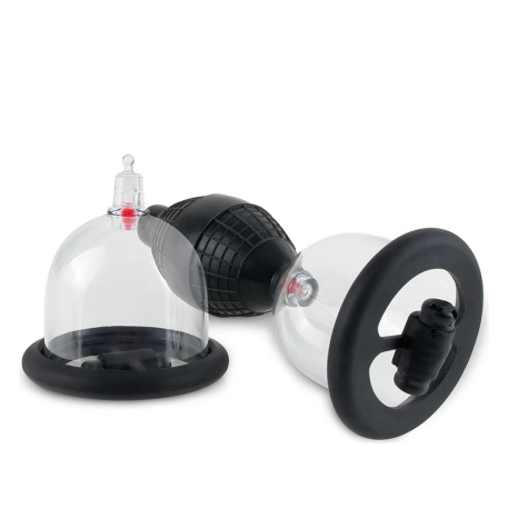 Vibrating Nipple Pump Pleasure Cups - Pipedream