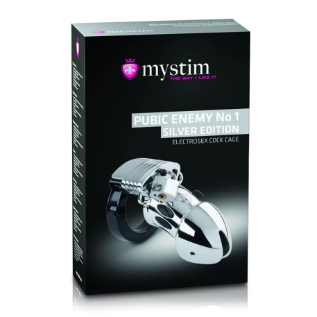 Cock Cage Public Enemy No 1 Silver - Mystim