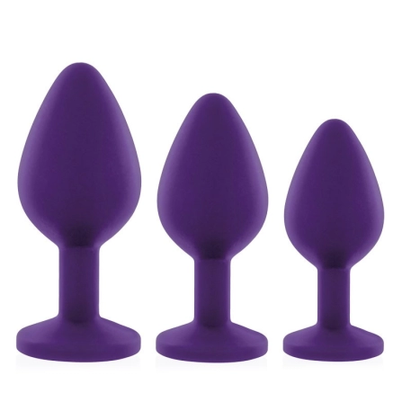 Rianne S Booty Silicone Plug Set Violet -  Kit 3x Butt plug
