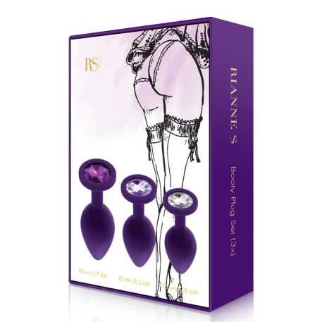 Rianne S Booty Silicone Plug Set Violet - Kit 3 x Plug anale