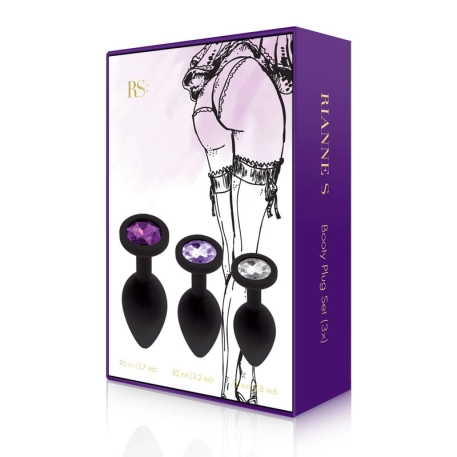 Rianne S Booty Silicone Plug Set Nero - Kit 3 x Plug anale