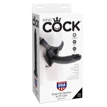 Realistic Strap-on black 23cm - King Cock 9