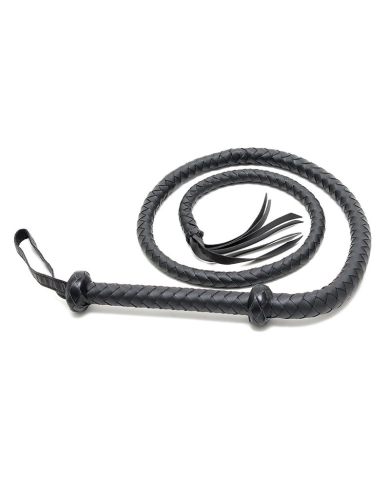BDSM frusta in pelle intrecciata nero (155 cm) - Rimba
