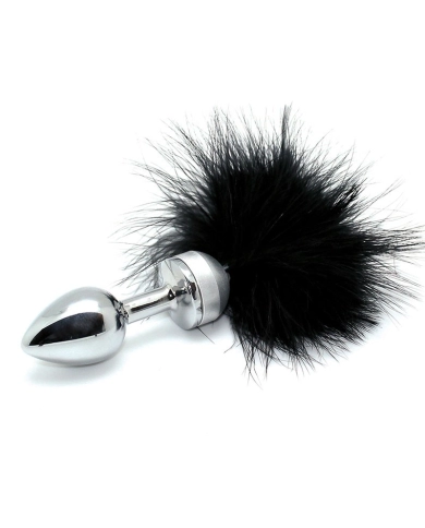 Buttplug with feather Black - Rimba