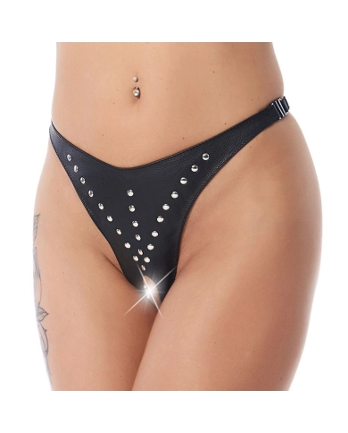 Open Leather Thong with rivets – Rimba