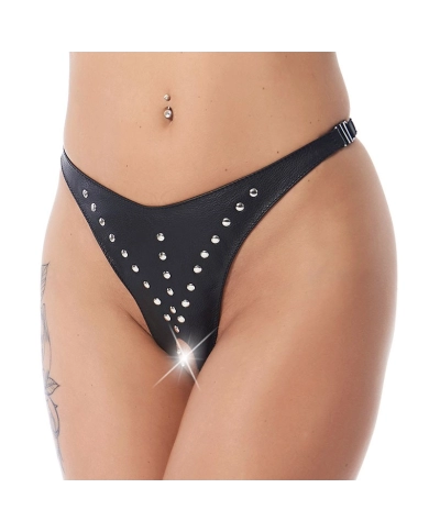 Open Leather Thong with rivets – Rimba Open Leather Thong with rivets – Rimba