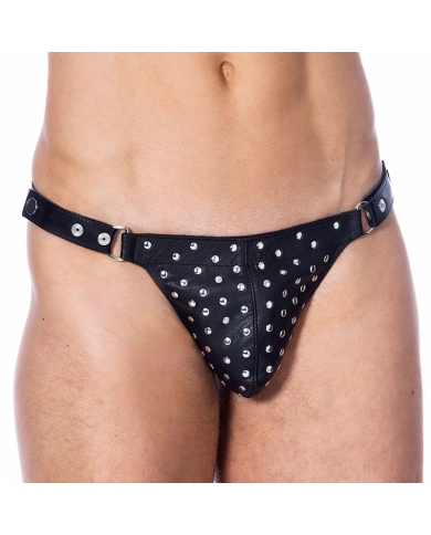 Leather Thong for men with rivets – Rimba