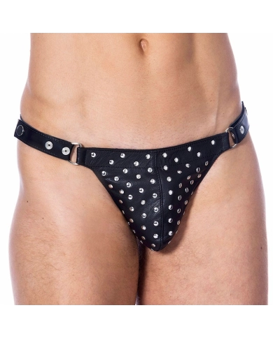 String pour homme en Cuir avec rivets - Rimba String pour homme en Cuir avec rivets - Rimba