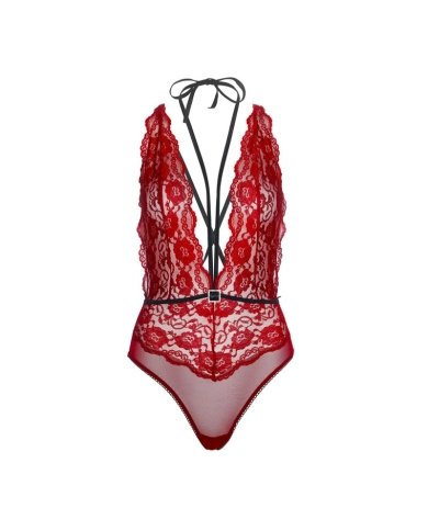 Floral Lace deep V Teddy (Red) - Leg Avenue Floral Lace deep V Teddy (Red) - Leg Avenue