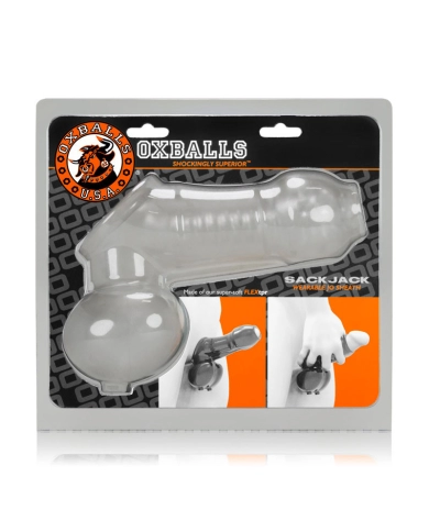 Oxballs Sackjack Wearable Jackoff transparent - Gaine pour pénis Oxballs Sackjack Wearable Jackoff transparent - Gaine pour pénis