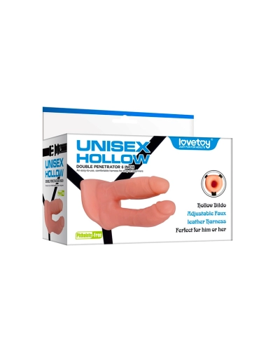 Double gode creux Unisex avec harnais - Rimba Double gode creux Unisex avec harnais - Rimba