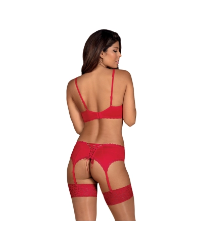 Sexy lingerie Jolierose 3 st. set (red) - Obsessive