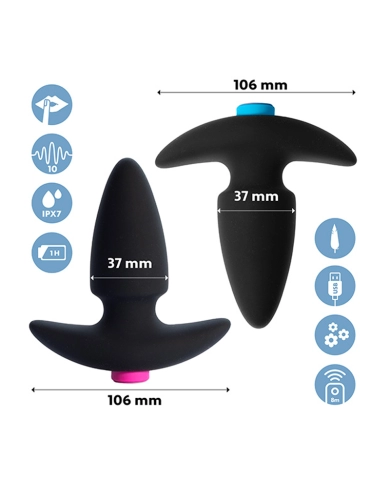 2x Plug anale vibrante per coppia 