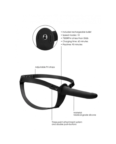 Vibrating Silicone Strap-On Adjustable - Ouch Vibrating Silicone Strap-On Adjustable - Ouch