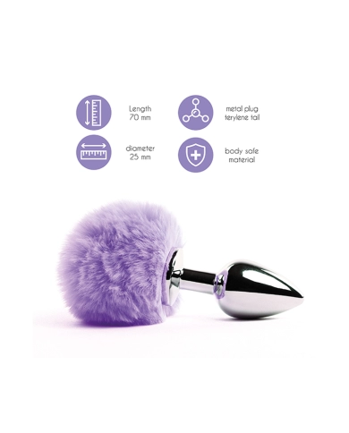 Mini Buttplug Bunny Tail (purple) - Feelztoys