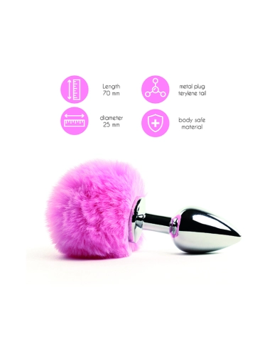 Mini Plug anale Bunny Tail (pink) - Feelztoys