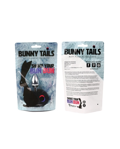 Mini Plug anale Bunny Tail (nero) - Feelztoys