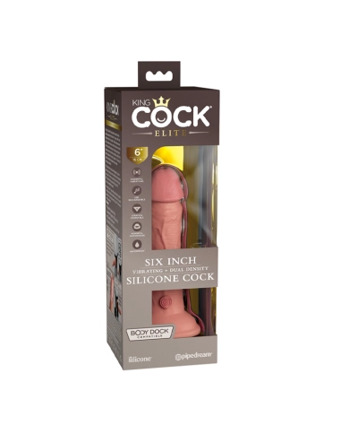 Realistic Vibrators - King Cock Elite Dual Density 6" (Flesh)