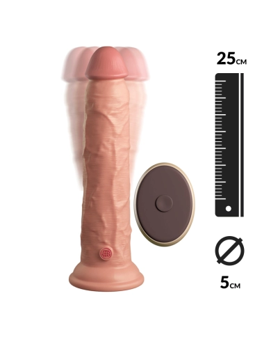 Penis Vibrator - King Cock Elite Dual Density 9" (Flesh)