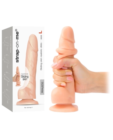 Realistic Cock with scrotum - strap-on-me Sliding Skin (Large)